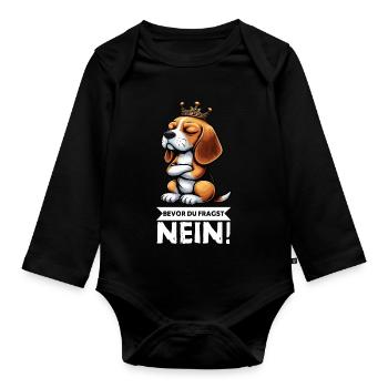 Bevor Du Fragst Beagle Beaglebesitzer Beaglehalter - Baby Bio-Langarm-Body - Schwarz - Vorne