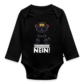 Avant que tu ne demandes Pas de chats Chats Amateur des chats - Body Bébé bio manches longues - noir - Devant