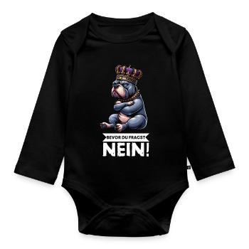 Bevor Du Fragst Nein American Bully Bully Pit - Baby Bio-Langarm-Body - Schwarz - Vorne