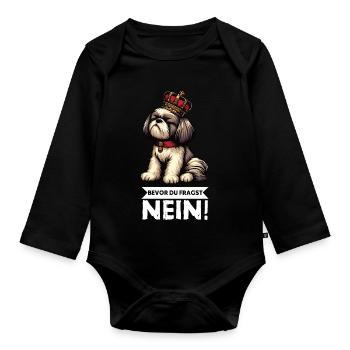 Bevor Du Fragst Nein Shih tzu Shih tzus Shih  - Baby Bio-Langarm-Body - Schwarz - Vorne