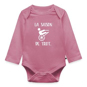 la saison de trot - Body Bébé bio manches longues - mauve - Devant