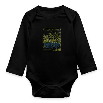 Parc national de Grand Teton Rétro minimaliste - Body Bébé bio manches longues - noir - Devant