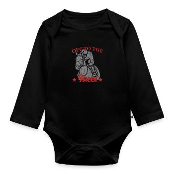 Derby Day Off The Races Horse Racing - Baby Bio-Langarm-Body - Schwarz - Vorne