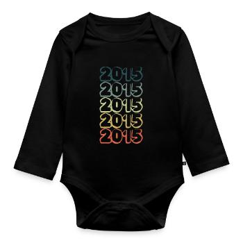in 2015 - Organic Longsleeve Baby Bodysuit - black - Front