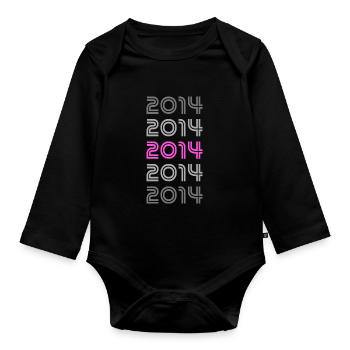 Pink 2014 - Organic Longsleeve Baby Bodysuit - black - Front