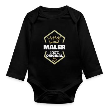 Geschenk für Maler - Baby Bio-Langarm-Body - Schwarz - Vorne