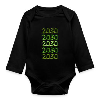 2030 - Body Bébé bio manches longues - noir - Devant