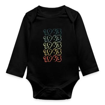 Année de naissance : 1963 - Body Bébé bio manches longues - noir - Devant