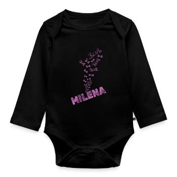 Milena - Baby Bio-Langarm-Body - Schwarz - Vorne