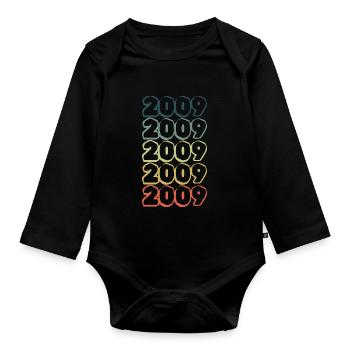 Jahrgang 2009 - Baby Bio-Langarm-Body - Schwarz - Vorne