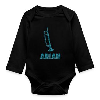 Gift for Arian - Organic Longsleeve Baby Bodysuit - black - Front
