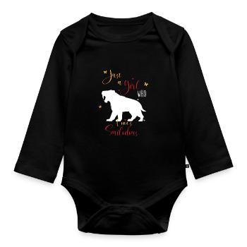 Säbelzahntiger - Baby Bio-Langarm-Body - Schwarz - Vorne