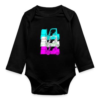 Gabelstaplerfahrer - Baby Bio-Langarm-Body - Schwarz - Vorne