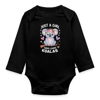 Koala Koala Koala Ours Koala Animal - Body Bébé bio manches longues - noir - Devant