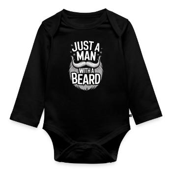 Bart Schnurrbart Bärtige Männer - Baby Bio-Langarm-Body - Schwarz - Vorne