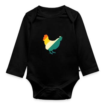 Poules Poule - Body Bébé bio manches longues - noir - Devant