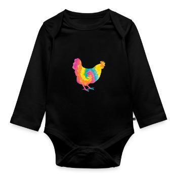 Poules Poule - Body Bébé bio manches longues - noir - Devant