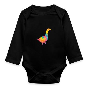 Goose - Organic Longsleeve Baby Bodysuit - black - Front