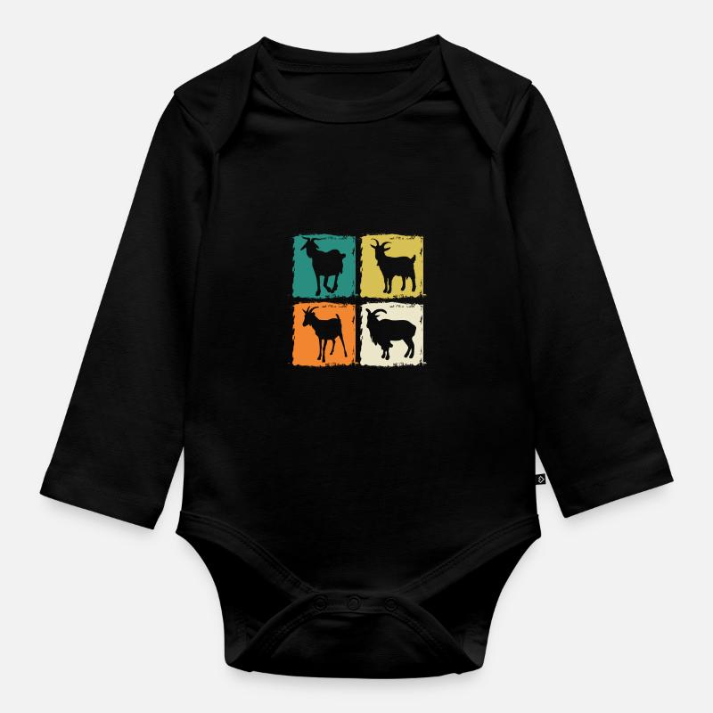 Chèvres - Body Bébé bio manches longues - noir