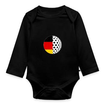 Golfspieler Deutschland Flagge Golf - Baby Bio-Langarm-Body - Schwarz - Vorne