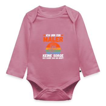 Master Painter Journeyman Painter - Organic Longsleeve Baby Bodysuit - mauve - Front
