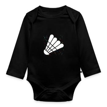 Federball Badminton - Organic Longsleeve Baby Bodysuit - black - Front