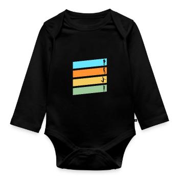 Basketballspieler Basketball - Baby Bio-Langarm-Body - Schwarz - Vorne
