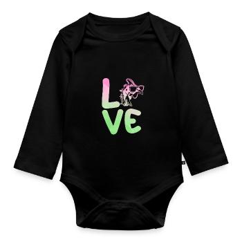 Hühner Hahn Perlhuhn - Baby Bio-Langarm-Body - Schwarz - Vorne
