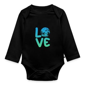 Angler Fishing - Organic Longsleeve Baby Bodysuit - black - Front