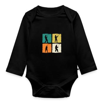 Angler Fishing - Organic Longsleeve Baby Bodysuit - black - Front