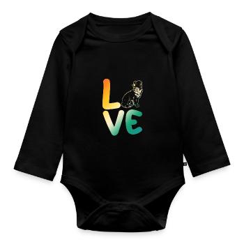 Border Collie - Baby Bio-Langarm-Body - Schwarz - Vorne