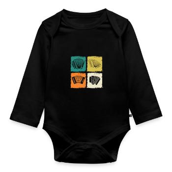 Accordion Player Accordion - Organic Longsleeve Baby Bodysuit - black - Front