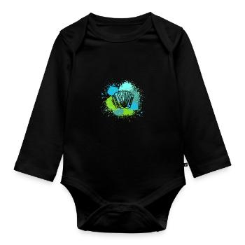 Accordion Player Accordion - Organic Longsleeve Baby Bodysuit - black - Front