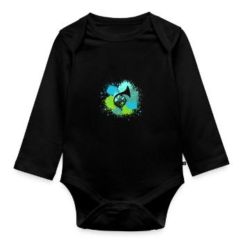 Cor français - Body Bébé bio manches longues - noir - Devant