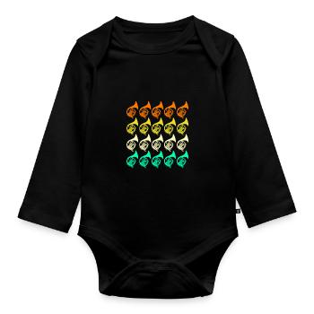 Horn player French horn - Organic Longsleeve Baby Bodysuit - black - Front