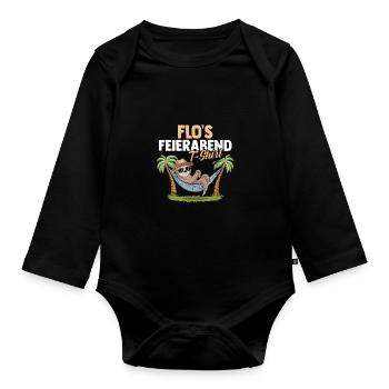 Sloth Florian - Organic Longsleeve Baby Bodysuit - black - Front