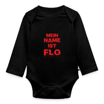 Florian - Organic Longsleeve Baby Bodysuit - black - Front