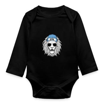 Löwe Emil - Baby Bio-Langarm-Body - Schwarz - Vorne