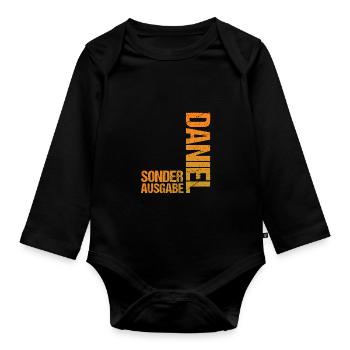 Daniel - Baby Bio-Langarm-Body - Schwarz - Vorne