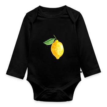 Zitrone - Baby Bio-Langarm-Body - Schwarz - Vorne