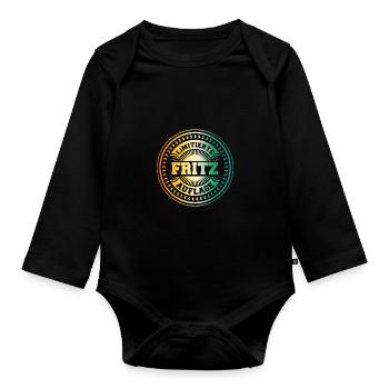 Fritz - Baby Bio-Langarm-Body - Schwarz - Vorne