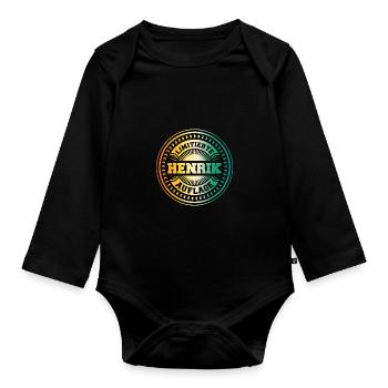 Henrik - Baby Bio-Langarm-Body - Schwarz - Vorne