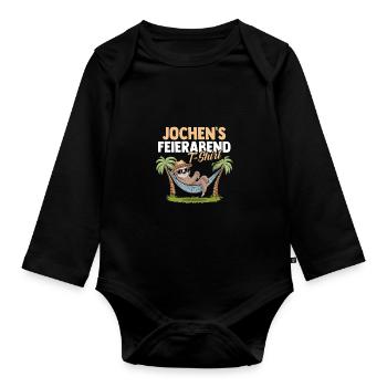 Faultier Jochen - Baby Bio-Langarm-Body - Schwarz - Vorne