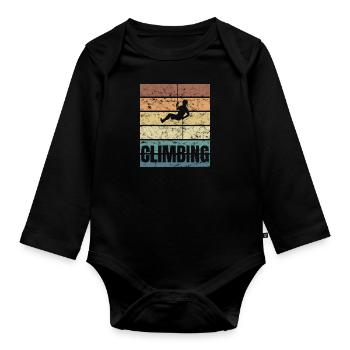 Extrem Klettern Crunge Bergsteiger - Baby Bio-Langarm-Body - Schwarz - Vorne
