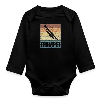 Trumpet Brass Passion - Organic Longsleeve Baby Bodysuit - black - Front