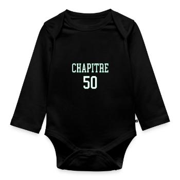 Chapitre 50 anniversaire 50ans humour - Body Bébé bio manches longues - noir - Devant