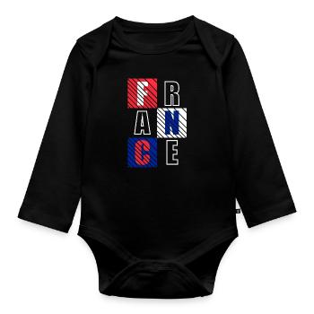 Frankreich - Baby Bio-Langarm-Body - Schwarz - Vorne