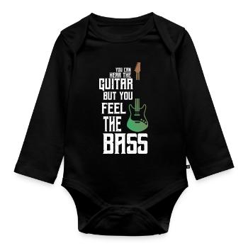 Feel the bass - Bassist Gitarre - Baby Bio-Langarm-Body - Schwarz - Vorne