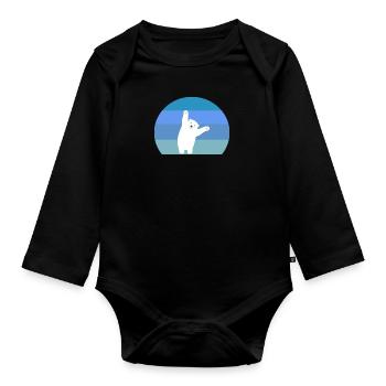 Retro Polar Bear Polar Bear - Organic Longsleeve Baby Bodysuit - black - Front