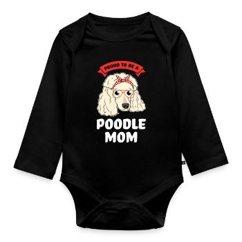 Pudel Pudel Mama Pudel Geschenk - Baby Bio-Langarm-Body - Schwarz - Vorne